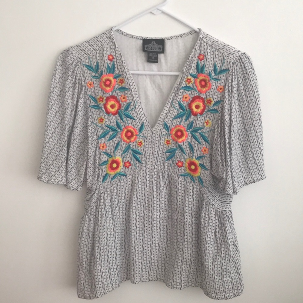 Floral Embroidered Angie Top